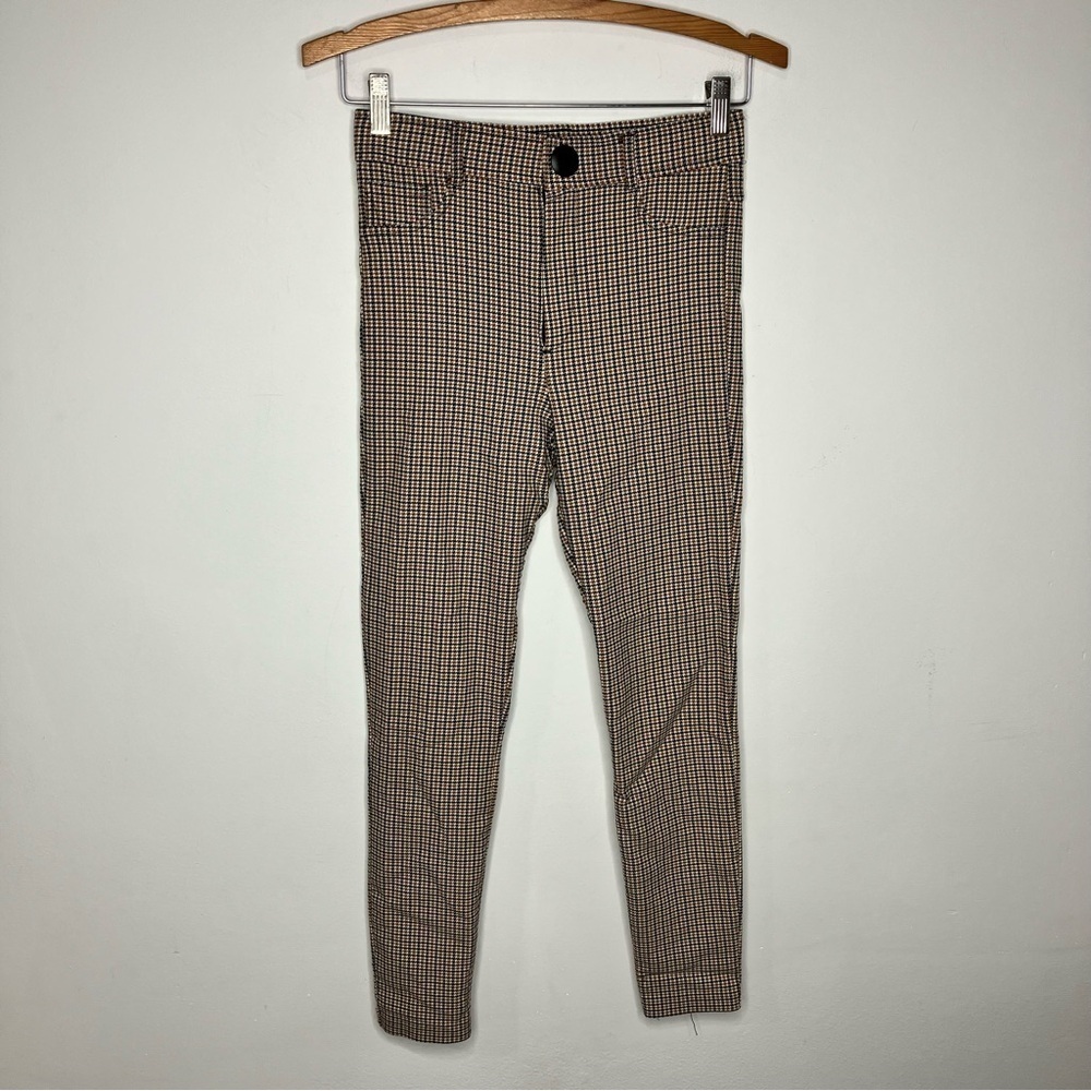 Zara plaid houndstooth pattern skinny pants size medium
